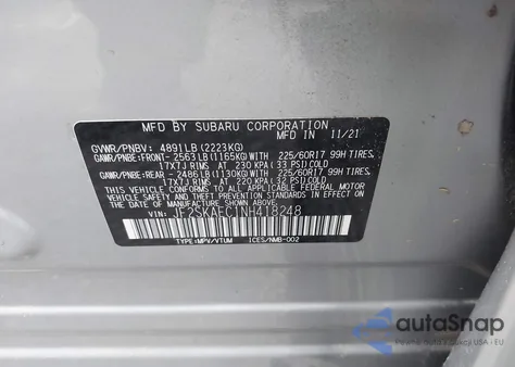 2022 Subaru Forester Premium z USA, uszkodzony, nr VIN JF2SKAEC1NH418248